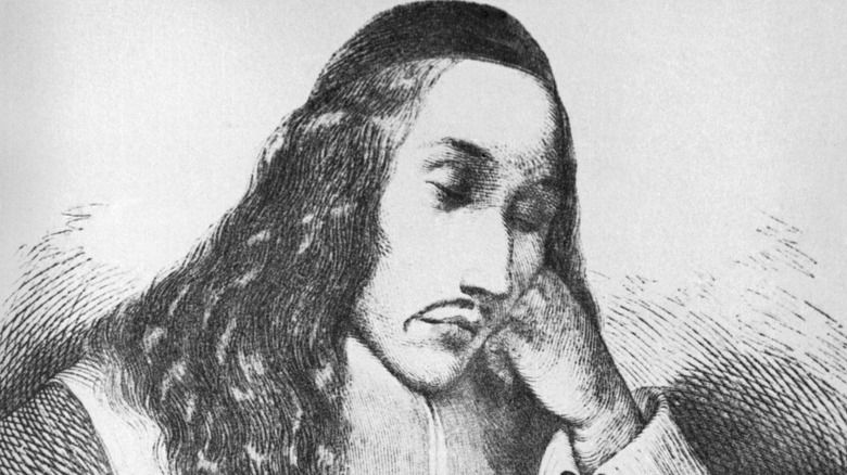 Baruch Spinoza sitting with his eyes closed