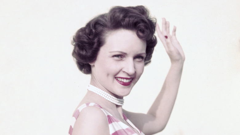 Betty White waving