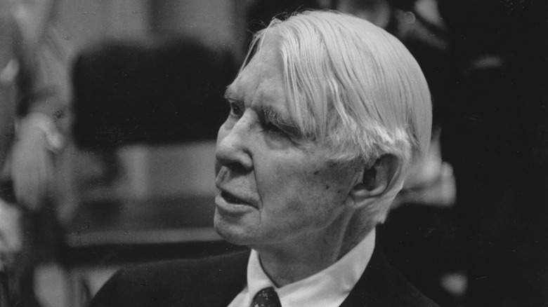 Carl Sandburg at the dedication of a school in his name