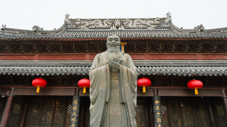 The statue of Confucius in the Confucius Temple of Nanjing, China