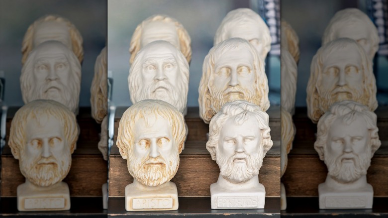 Busts of Epictetus and other philosophers
