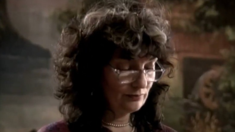 Jane Kenyon looking down in the documentary "A Life Together" (1993)