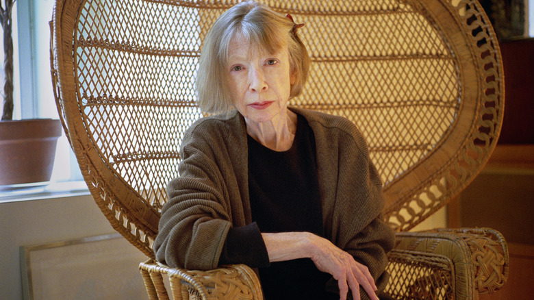 Jande Didion lounging in a chair