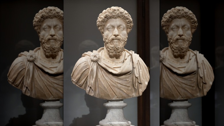 Marble bust of Marcus Aurelius in Kunsthistorisches Museum Wien