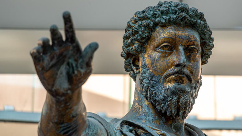A statue depicting Marcus Aurelius
