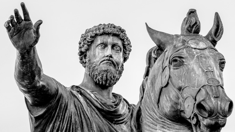 The bronze copy of the Roman equestrian statue of Marcus Aurelius in Rome