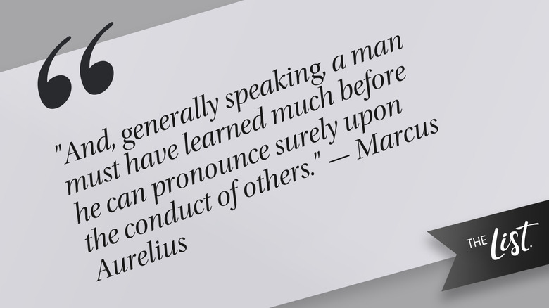 A quote from Marcus Aurelius' "Meditations" about judging others