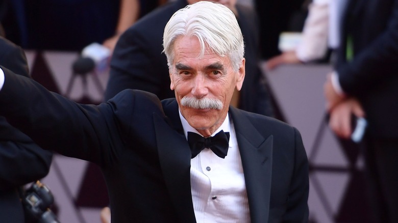 Sam Elliott wearing a tuxedo and bow tie.