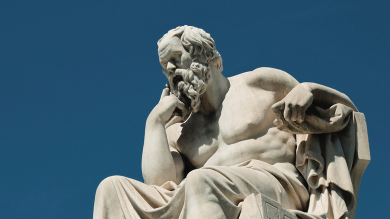A statue of Greek philosopher Socrates located in Athens, Greece