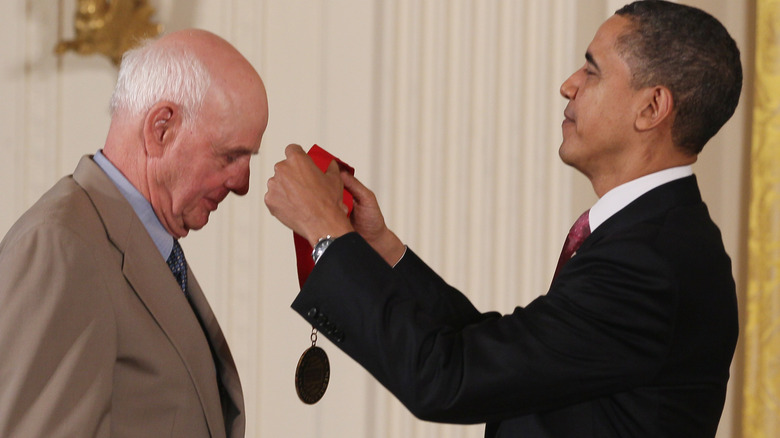 President Obama presenting the Presidential Humanities Medal to Wendell Berry