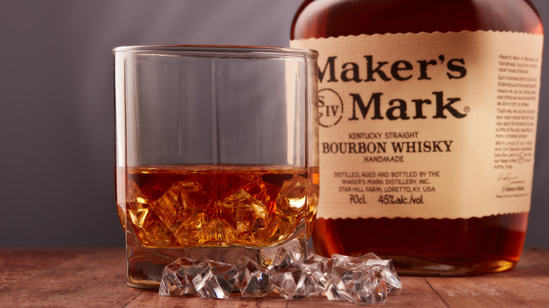 Maker's Mark bourbon and glass