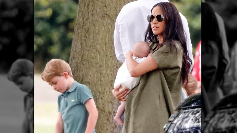 Prince George of Cambridge, Meghan, Duchess of Sussex and Archie Harrison Mountbatten-Windsor
