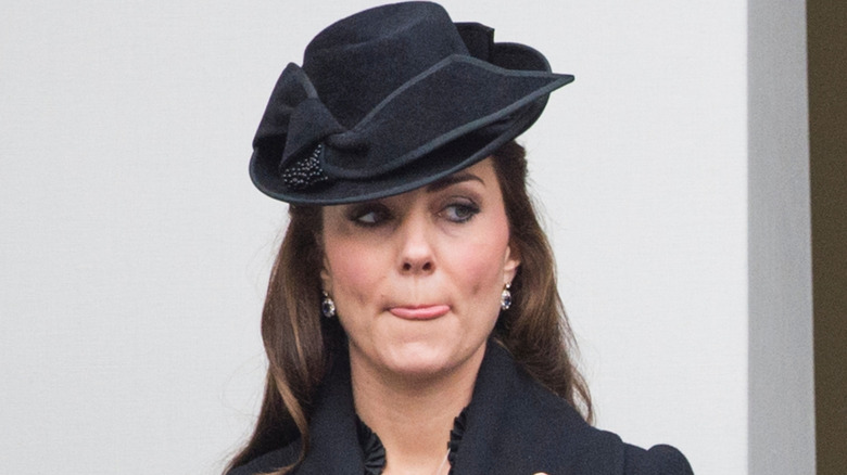 Kate Middleton attends the Remembrance Day Ceremony at the Cenotaph Whitehall in November 2014.