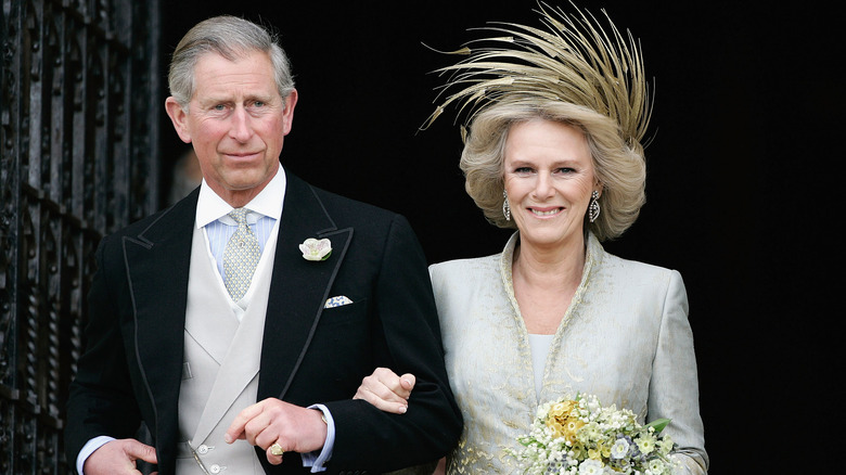 King Charles and Queen Camilla on wedding day