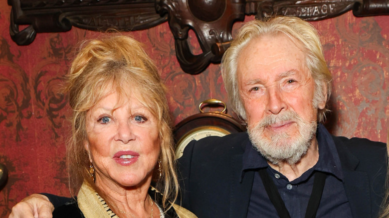 Pattie Boyd and Leigh Lawson standing side-by-side