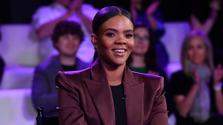 Candace Owens on set for her talk show