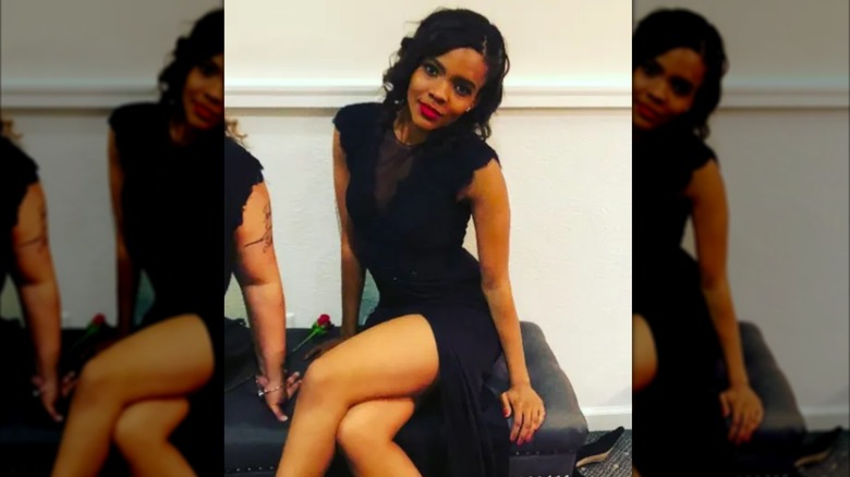Candace Owens posing sitting down