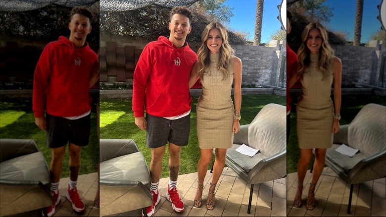 Erin Andrews interviewing Patrick Mahomes in 2023