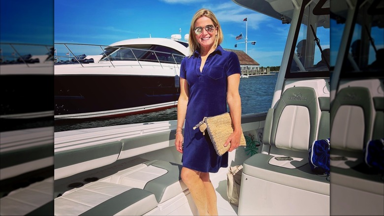Martha MacCallum smiling on a boat