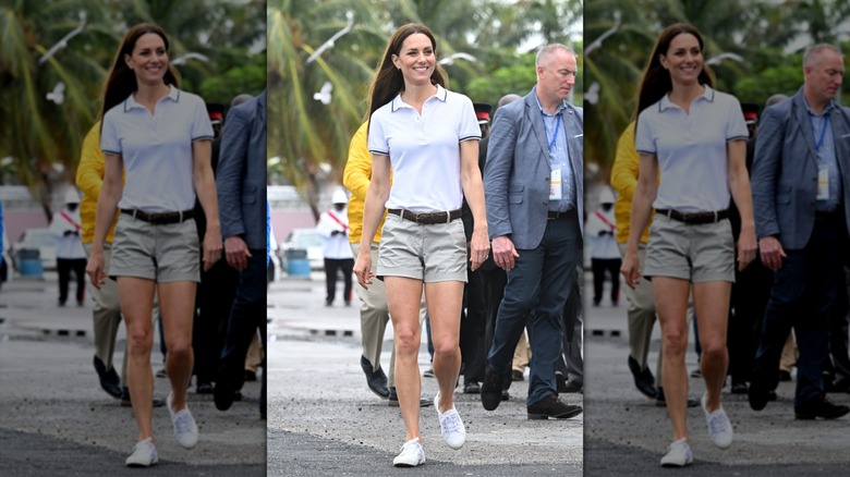 Catherine, Princess of Wales smiling and walking