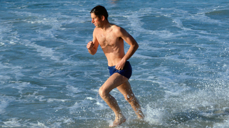 Prince Charles frolicking at Bondi Beach