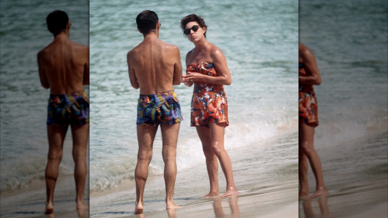 Princess Margaret at the beach in Mustique
