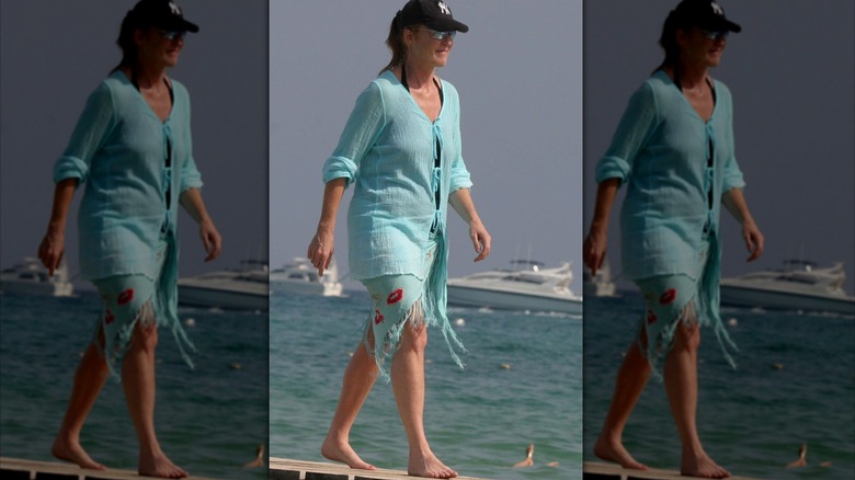 Sarah Ferguson at the beach in St Tropez in 2003