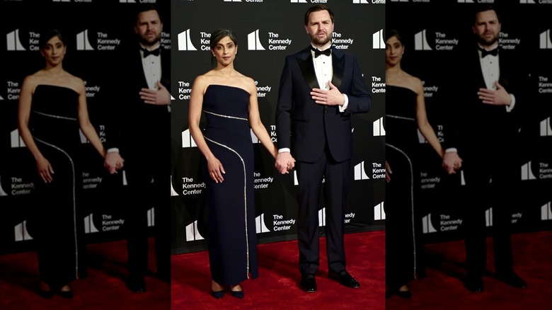 Usha Vance and U.S. Vice President JD Vance attend the opening night of "Les Misérables" at The Kennedy Center on June 11, 2025 in Washington, DC.