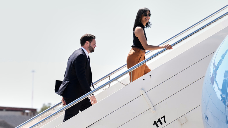 JD Vance and second lady Usha Vance board Air Force Two