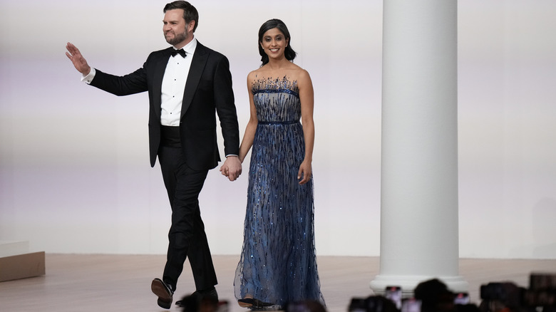 Vice President JD Vance and his wife Usha Vance attend the Commander-in-Chief Ball on January 20, 2025 in Washington, DC.