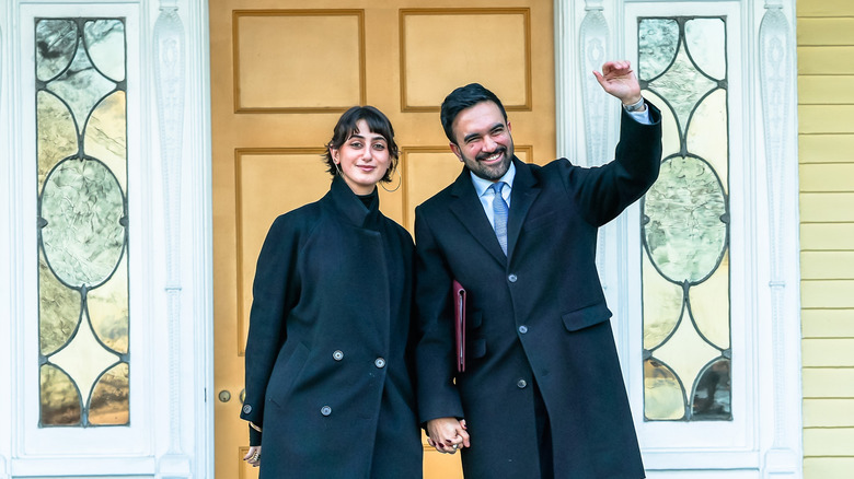 Rama Duwaji and Zohran Mamdani holding hands