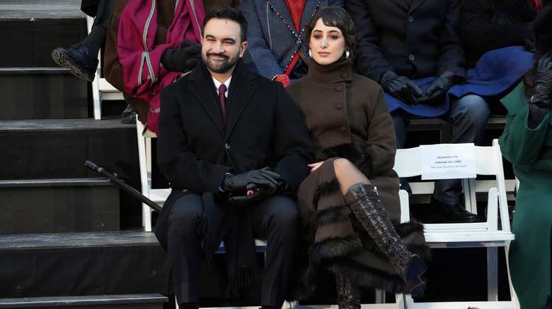Zohran Mamdani and Rama Duwaji sitting