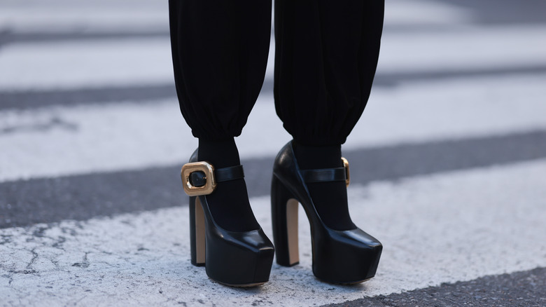 platform Mary Jane shoes