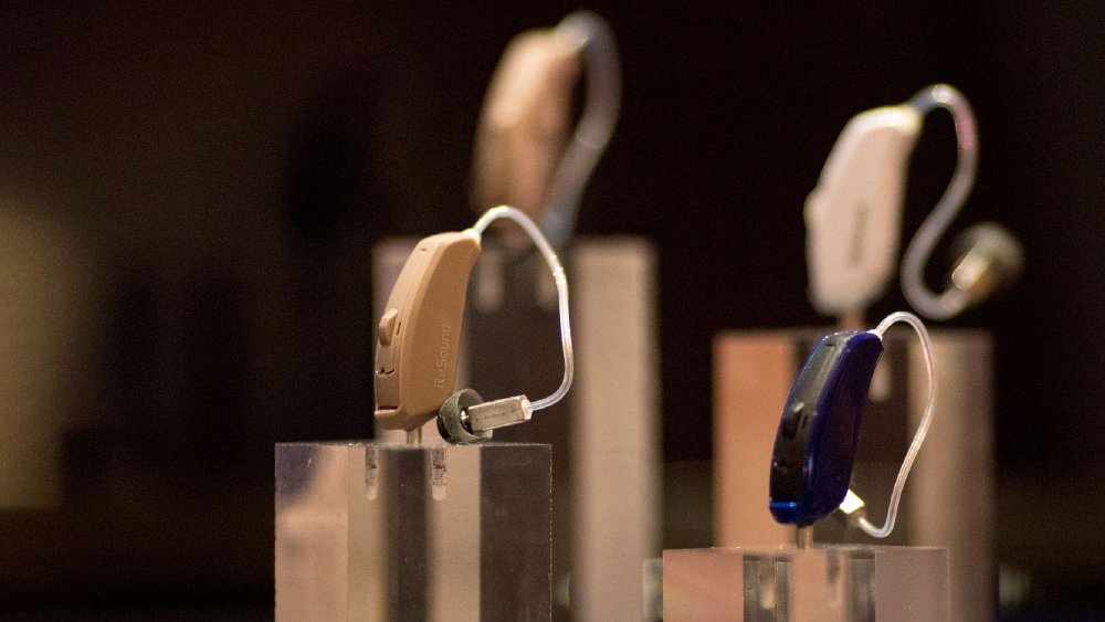 Hearing aids on display