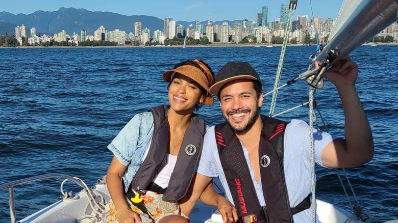 Alvina August and Marco Grazzini on a boat 