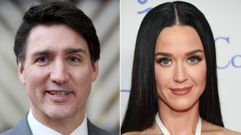 Justin Trudeau side by side with Katy Perry