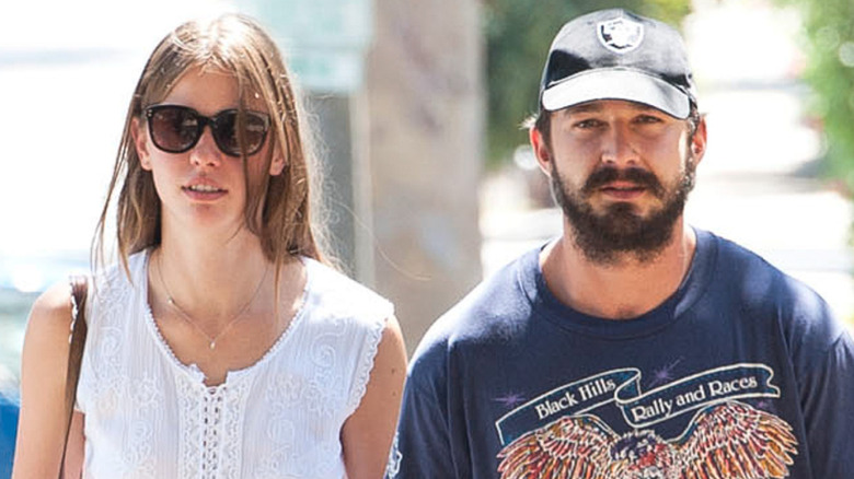 Shia LaBeouf and Mia Goth are seen in Hollywood on August 30, 2014 in Los Angeles, California (2014)