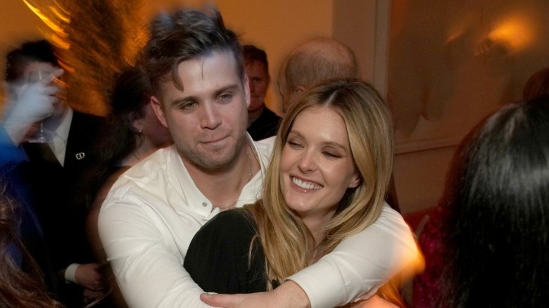 Leo Woodall and Meghann Fahy at a Post-Emmys Reception in West Hollywood, CA (2024)