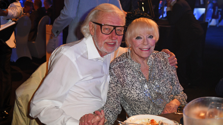 Elke Sommer and her husband Wolf Walther during the Goldene Sonne Award 2021 at Wunderland on August 28, 2021 in Kalkar, Germany.