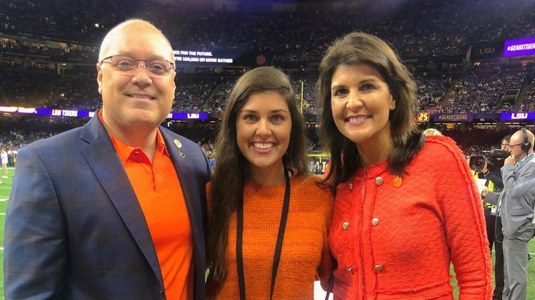 Michael, Rena, and Nikki Haley smiling