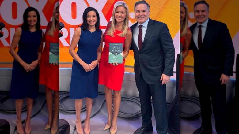 Dina McCormick, Ainsley Earhardt, and Dave McCormick pose together on "Fox and Friends" (2025)