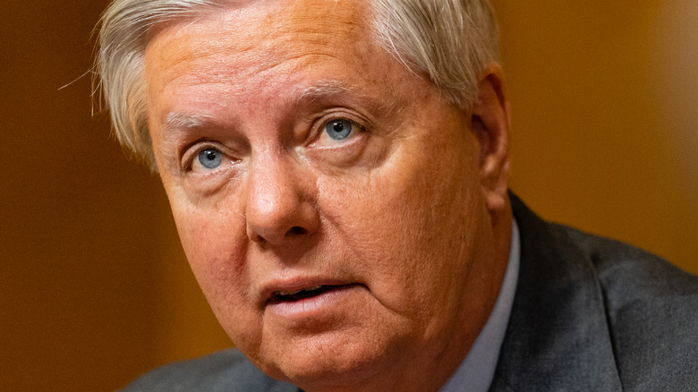 Senator Lindsey Graham looking up