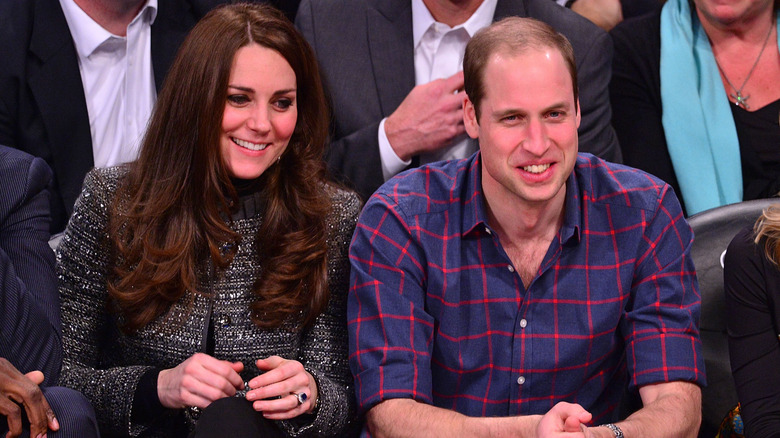 Kate Middleton and Prince William at the Barclays Center for a 2014 NBA game
