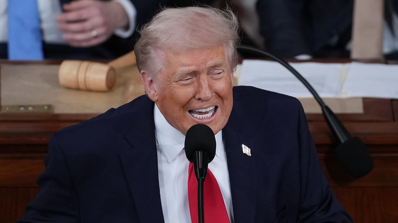 Donald Trump speaking with microphone