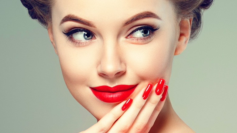 White woman in vintage-styled makeup