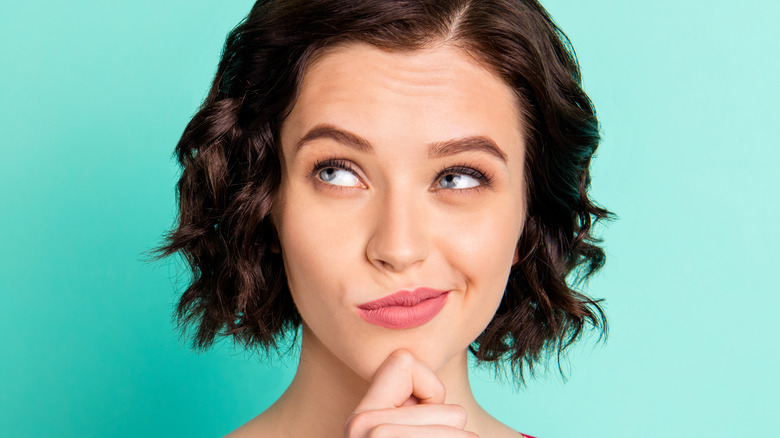 Woman with short dark hair