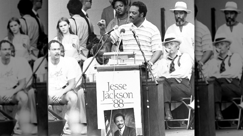 Jesse Jackson campaigning in 1988