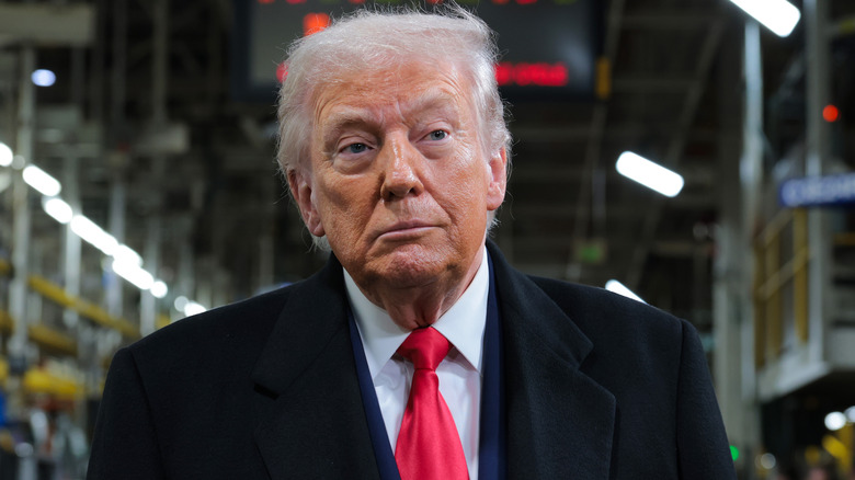 Donald Trump looking sheepish