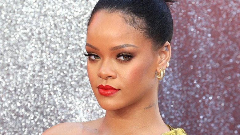Rihanna posing at event