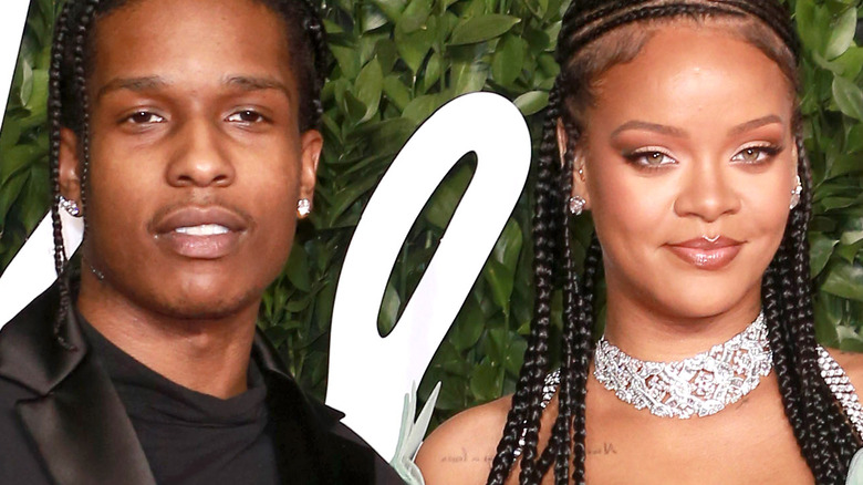 Rihanna and A$AP Rocky pose together in 2019